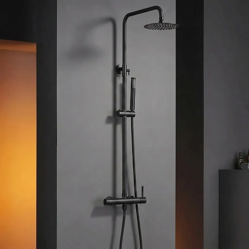 Conjunto de duche para casa de banho modelo monza cor preto mate