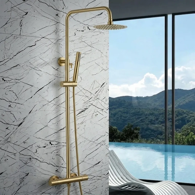 rampa-de-duche-para-casa-de-banho-modelo-line-cor-ouro-escovado