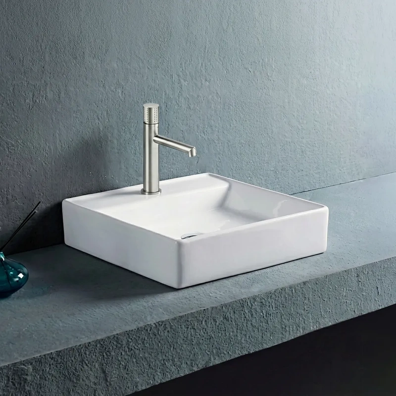 Lavatório de pousar para casa de banho modelo seia cor branco
