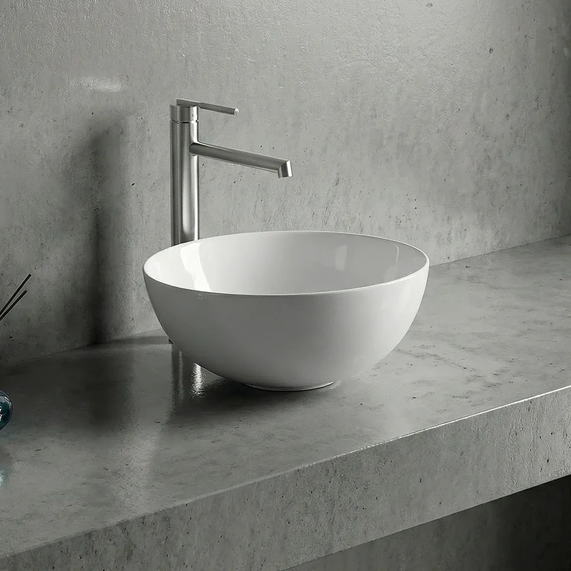 Lavatório de pousar para casa de banho modelo viana cor branco