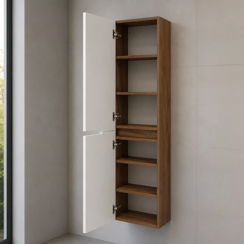 Coluna auxiliar para casa de banho cor arden frente branco mate modelo onda