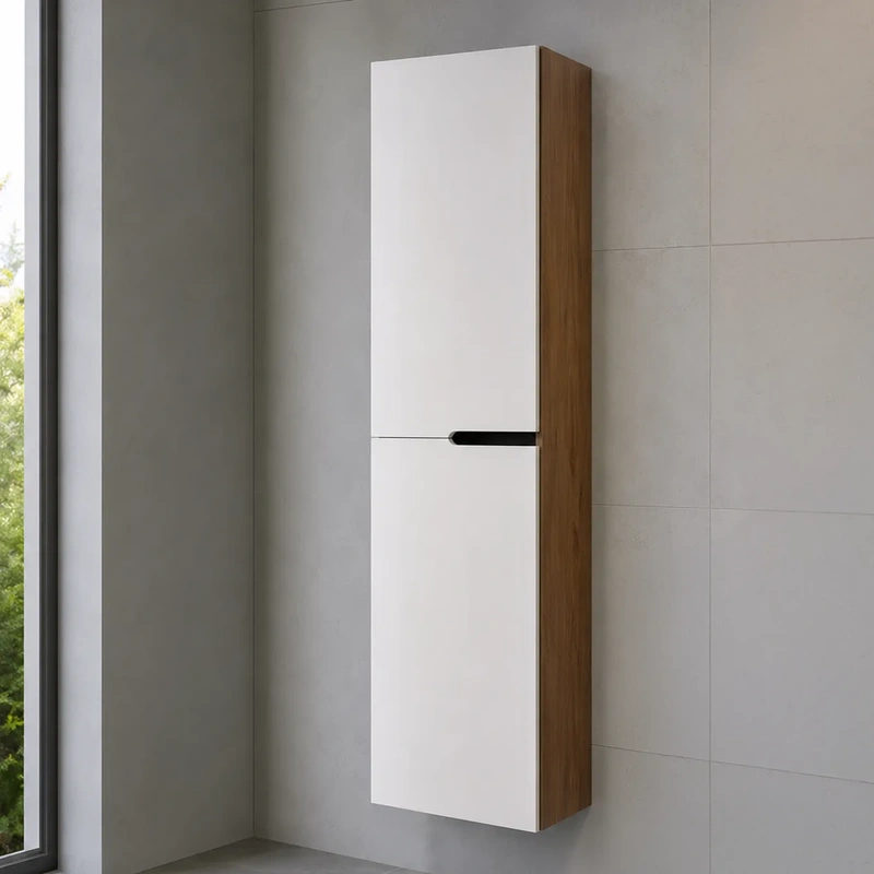 Coluna auxiliar para casa de banho cor arden frente branco mate modelo onda